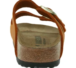 Zehentrenner & Sandalen|Pantoffeln & Hausschuhe*BIRKENSTOCK Arizona Damen Zehentrenner moderne Leder-Sandalen Made in Germany farbenfrohe Sommer-Schuhe schmale Weite 1026732 Orange