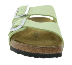 Zehentrenner & Sandalen|Pantoffeln & Hausschuhe*BIRKENSTOCK Arizona Damen Nubukleder-Pantoletten Made in Germany Sommer-Schuhe Normale Weite Sandalen 1026687 Lime