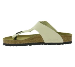 Zehentrenner & Sandalen|Pantoffeln & Hausschuhe*BIRKENSTOCK Gizeh Big Buckle Damen moderne Pantoletten Made in Germany Sommer-Schuhe coole Schlappen aus Leder Normale Weite 1026580 Beige