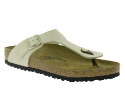 Zehentrenner & Sandalen|Pantoffeln & Hausschuhe*BIRKENSTOCK Gizeh Damen moderne Pantoletten Made in Germany Sommer-Schuhe coole Schlappen aus Leder Normale Weite 1026558 Beige