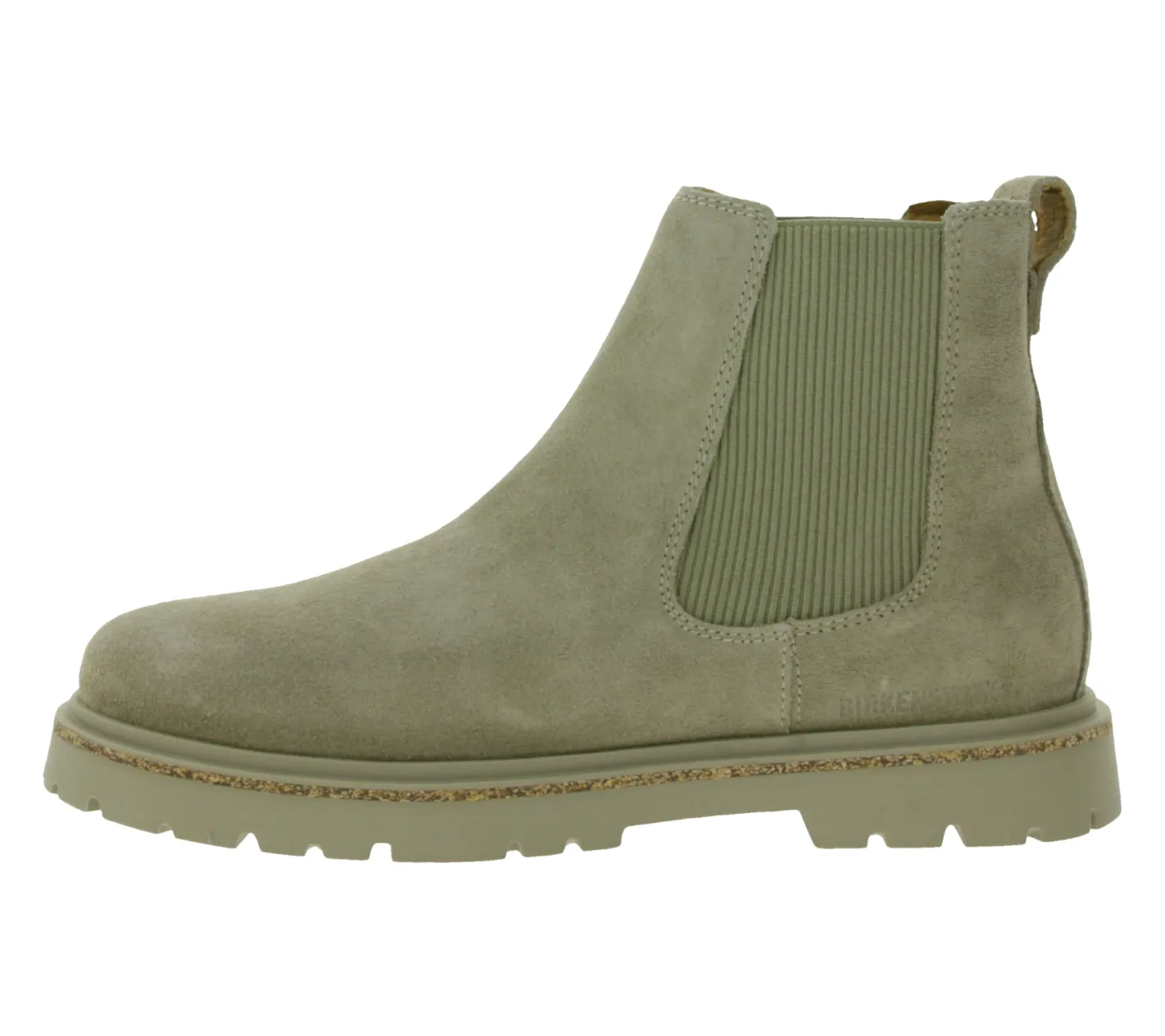 Boots & Stiefel*BIRKENSTOCK Highwood Damen Echtleder-Schuhe Alltags-Stiefel Chelsea-Schuhe aus Velourleder Schlupf-Schuhe Schmale Weite 1025737 Beige