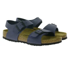 Sandalen*BIRKENSTOCK New York Kids Pantoletten Sandalen Made in Germany schmale Breite Leder-Schuhe 87773 Blau