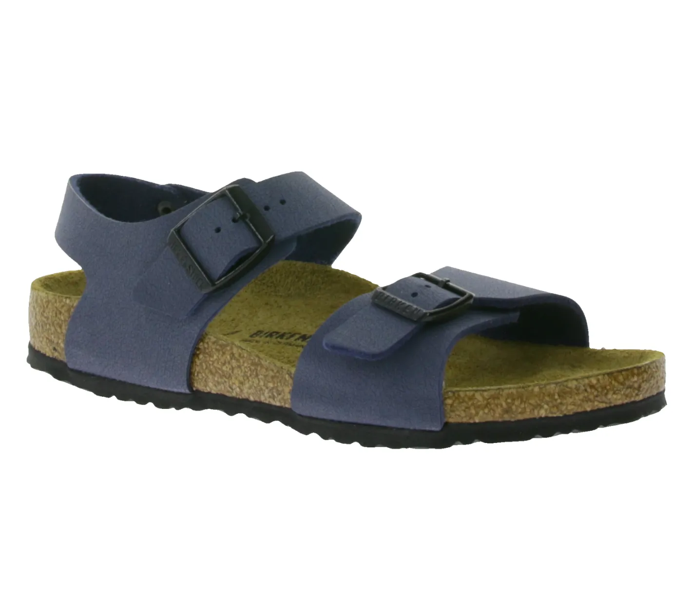 Sandalen*BIRKENSTOCK New York Kids Pantoletten Sandalen Made in Germany schmale Breite Leder-Schuhe 87773 Blau