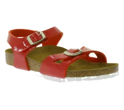Sandalen|Hausschuhe*BIRKENSTOCK Rio Kinder Sandaletten Made in Germany Sommer-Schuhe Mädchen Sandalen Schmale Weite 1005888 Rot
