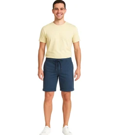 Große Größen|Shorts & Bermudas*BLEND Herren Baumwoll-Shorts kurze Bermuda mit Krempelsaum und Gummibund 20716624 194024 Blau
