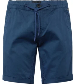 Große Größen|Shorts & Bermudas*BLEND Herren Baumwoll-Shorts kurze Bermuda mit Krempelsaum und Gummibund 20716624 194024 Blau