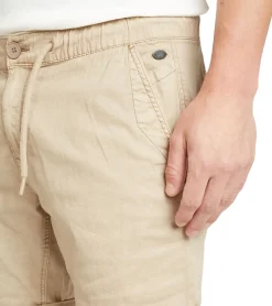 Große Größen|Shorts & Bermudas*BLEND Herren Baumwoll-Shorts kurze Bermuda mit Krempelsaum und Gummibund 20716624 161104 Beige