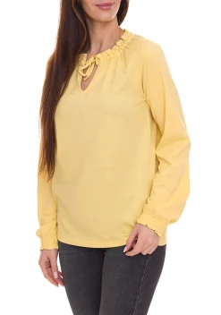 Poloshirts & Blusen*BOYSEN´S Bluse modische Damen Schlupf-Bluse Baumwoll-Bluse 28100124 Gelb