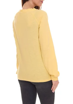 Poloshirts & Blusen*BOYSEN´S Bluse modische Damen Schlupf-Bluse Baumwoll-Bluse 28100124 Gelb