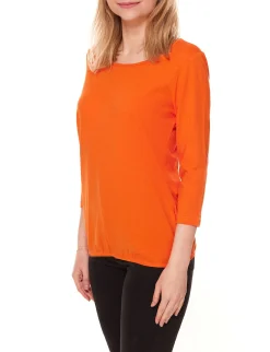 Tops & T-Shirts*BOYSEN´S Damen Basic-Shirt 3/4 Arm mit Gummizug 87580407 Orange