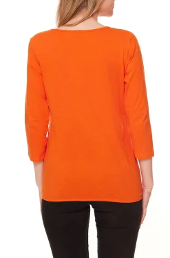 Tops & T-Shirts*BOYSEN´S Damen Basic-Shirt 3/4 Arm mit Gummizug 87580407 Orange