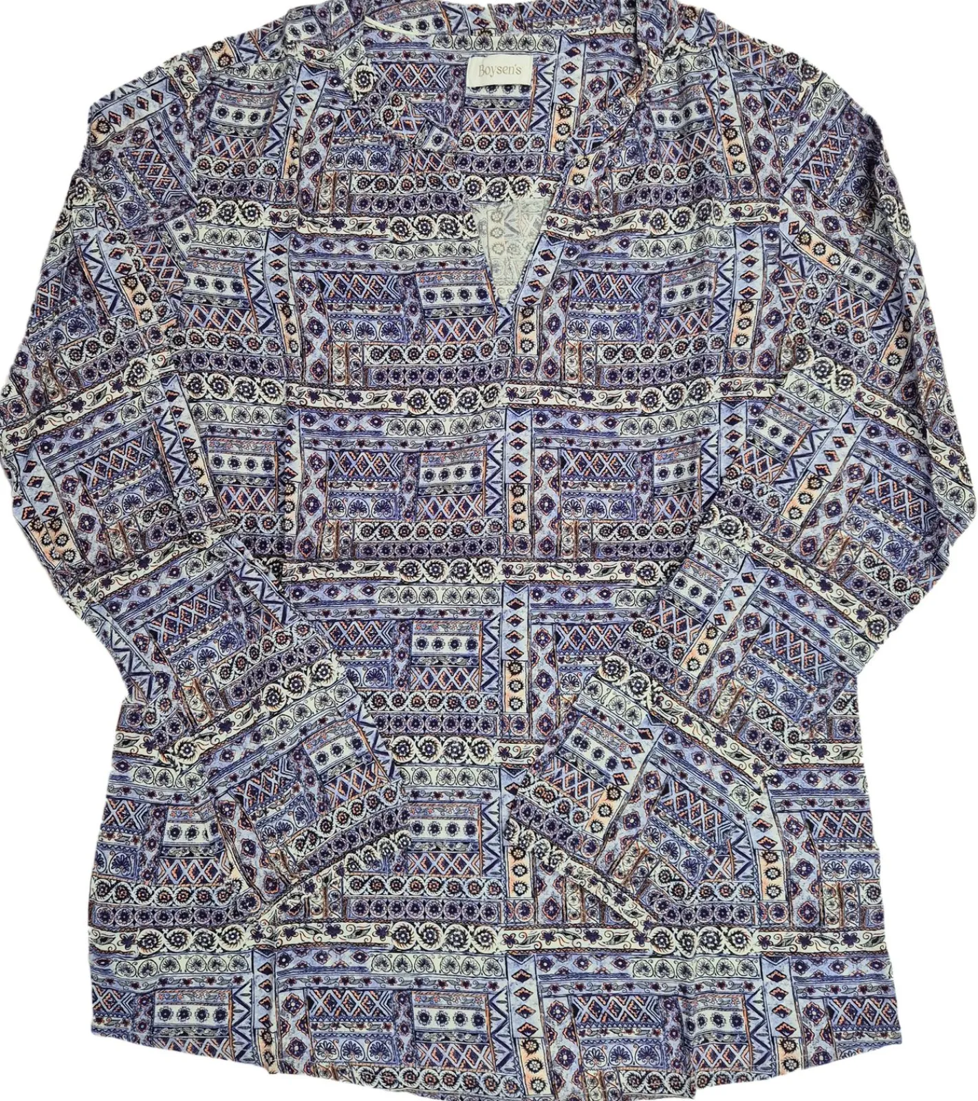 Poloshirts & Blusen|Tops & T-Shirts*BOYSEN´S BOYSEN`S Damen Blusen-Shirt mit V-Ausschnitt Langarm-Shirt Sommer-Tunika 81925947 Bunt