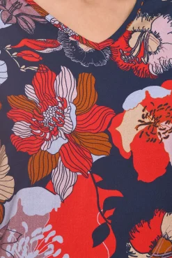 Sweater & Pullover*BOYSEN´S Damen Druck-Shirt mit Allover-Print Langarm-Bluse 39077013 Grau/Orange