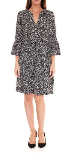 Kleider*BOYSEN´S Damen Jerseykleid Stufen-Kleid mit Blumenprint 48420054 Schwarz