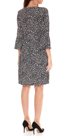 Kleider*BOYSEN´S Damen Jerseykleid Stufen-Kleid mit Blumenprint 48420054 Schwarz