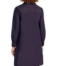 Kleider*BOYSEN´S Damen Kleid modisches Blusen-Kleid Langarm aus reiner Baumwolle 66338030 Dunkelblau