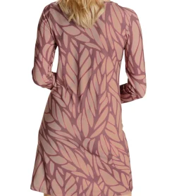 Kleider*BOYSEN´S BOYSEN`S Damen Mini-Kleid mit Allover-Print Langarm-Kleid Jersey-Kleid 92753753 Rot/Braun