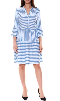 Kleider*BOYSEN´S Damen Mini-Kleid Stufen-Kleid mit Streifen 63821354 Blau
