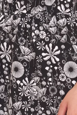 Röcke*BOYSEN´S Jersey-Rock angesagter Damen Maxi-Rock mit Allover-Blumendruck 18995961 Schwarz/Weiß