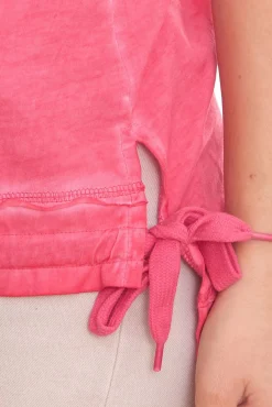 Tops & T-Shirts*BOYSEN´S Sommer-Shirt lässiges Damen-Shirt mit Bändern am Saum 14645414 Rosa