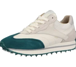 Sneaker & Turnschuhe*Bronx Damen Echtleder-Sneaker rutschfester Sohle Schnür-Schuhe im Retro-Look 66373-CP 127 Weiß/Bunt