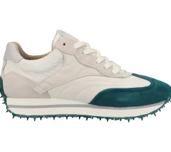 Sneaker & Turnschuhe*Bronx Damen Echtleder-Sneaker rutschfester Sohle Schnür-Schuhe im Retro-Look 66373-CP 127 Weiß/Bunt