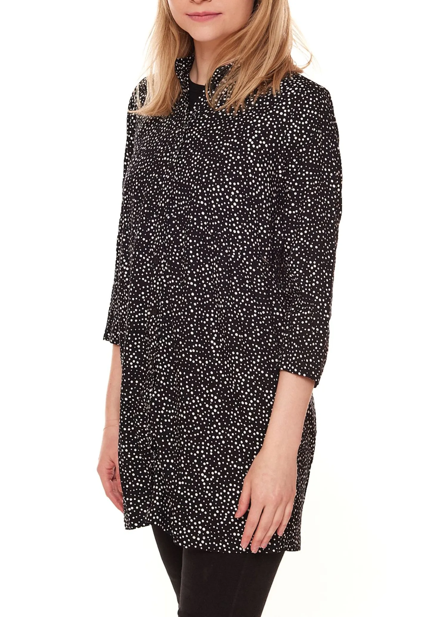 Poloshirts & Blusen*bruno banani Damen Longbluse leicht ausgestellte Sommerbluse 82834058 Schwarz