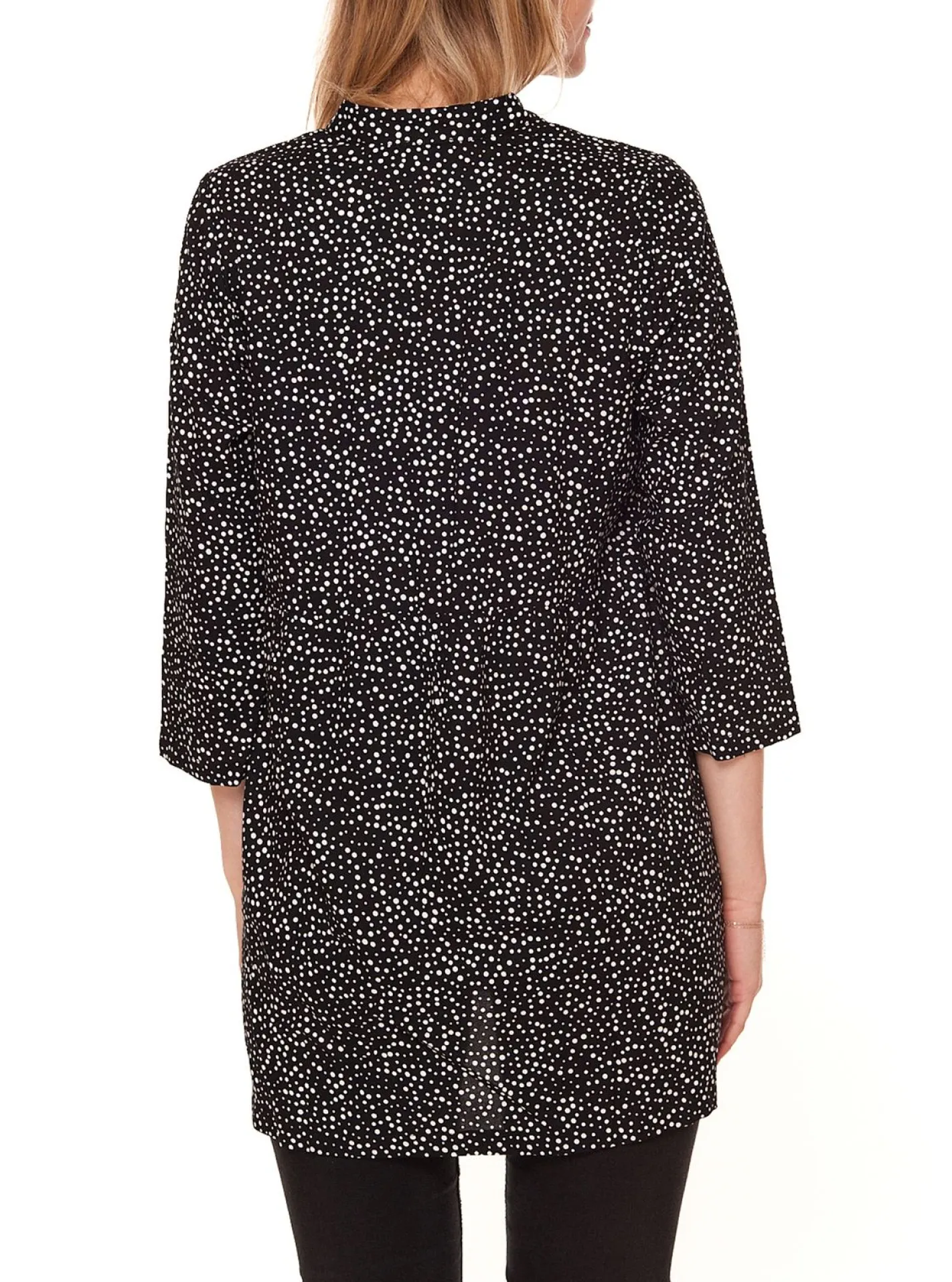 Poloshirts & Blusen*bruno banani Damen Longbluse leicht ausgestellte Sommerbluse 82834058 Schwarz