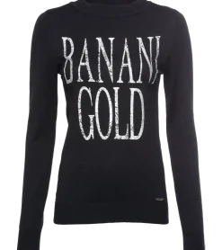 Sweater & Pullover*bruno banani Damen Rundhals-Pullover mit großem Frontprint Feinstrick-Sweater 67912760 Schwarz