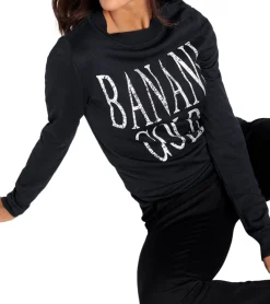 Sweater & Pullover*bruno banani Damen Rundhals-Pullover mit großem Frontprint Feinstrick-Sweater 67912760 Schwarz