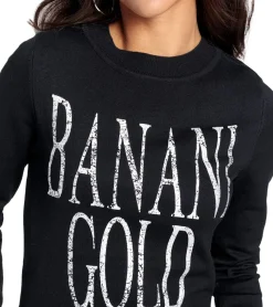 Sweater & Pullover*bruno banani Damen Rundhals-Pullover mit großem Frontprint Feinstrick-Sweater 67912760 Schwarz