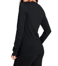 Sweater & Pullover*bruno banani Damen Rundhals-Pullover mit großem Frontprint Feinstrick-Sweater 67912760 Schwarz