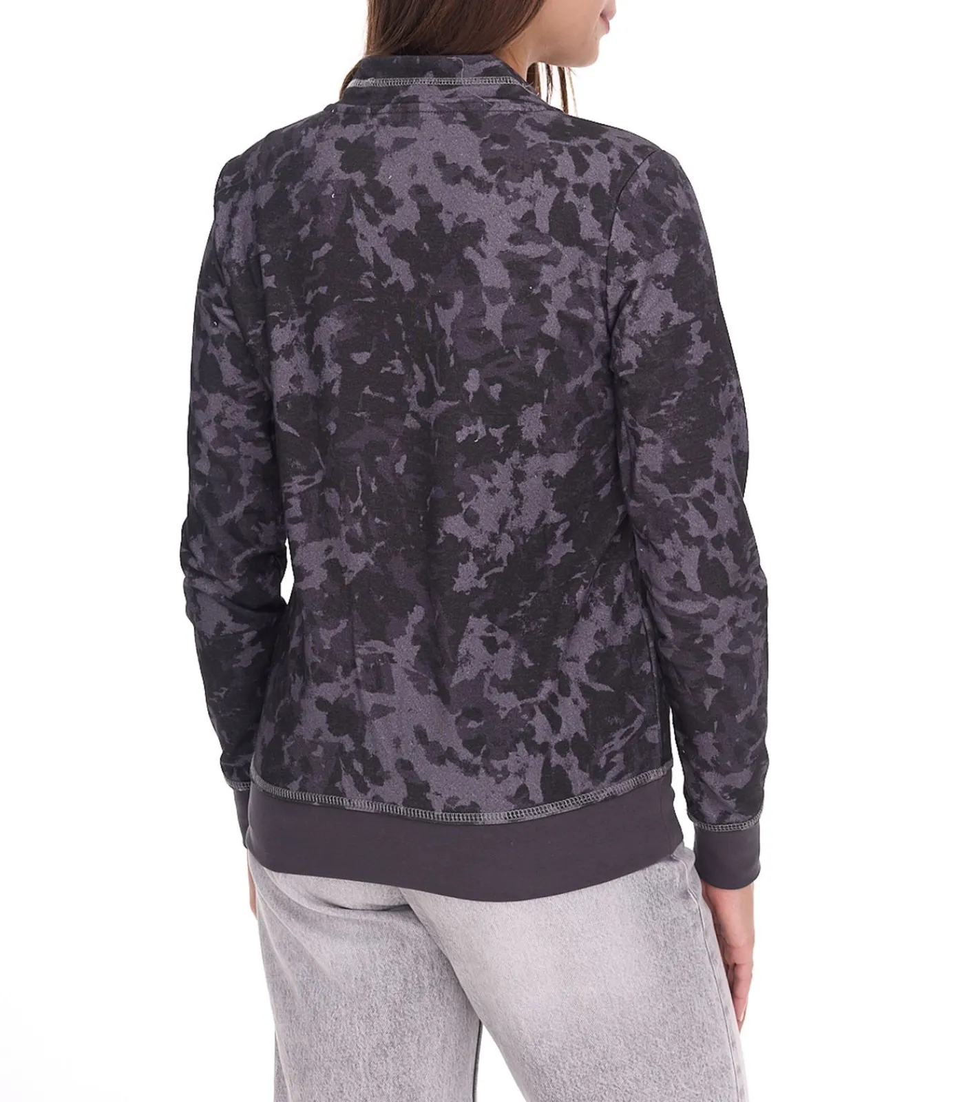 Sweater & Pullover*bruno banani Damen Sweat-Shirt stylisches Langarm-Shirt mit Logo-Print 39488624 Schwarz/Grau