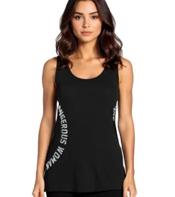 Tops & T-Shirts*bruno banani Damen Tank-Top mit DANGEROUS WOMAN Aufschrift Sommer-Shirt 88902243 Schwarz