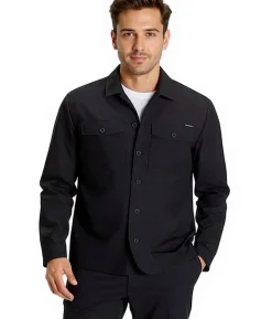 Hemden & Poloshirts|Jacken & Mäntel*bruno banani Herren Overshirt-Jacke mit Brusttaschen dünne Jacke 77573007 Schwarz