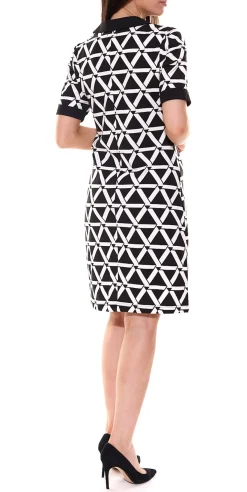 Kleider*bruno banani Mini-Kleid modisches Damen Jersey-Kleid mit Allover-Muster 66247008 Schwarz/Weiß