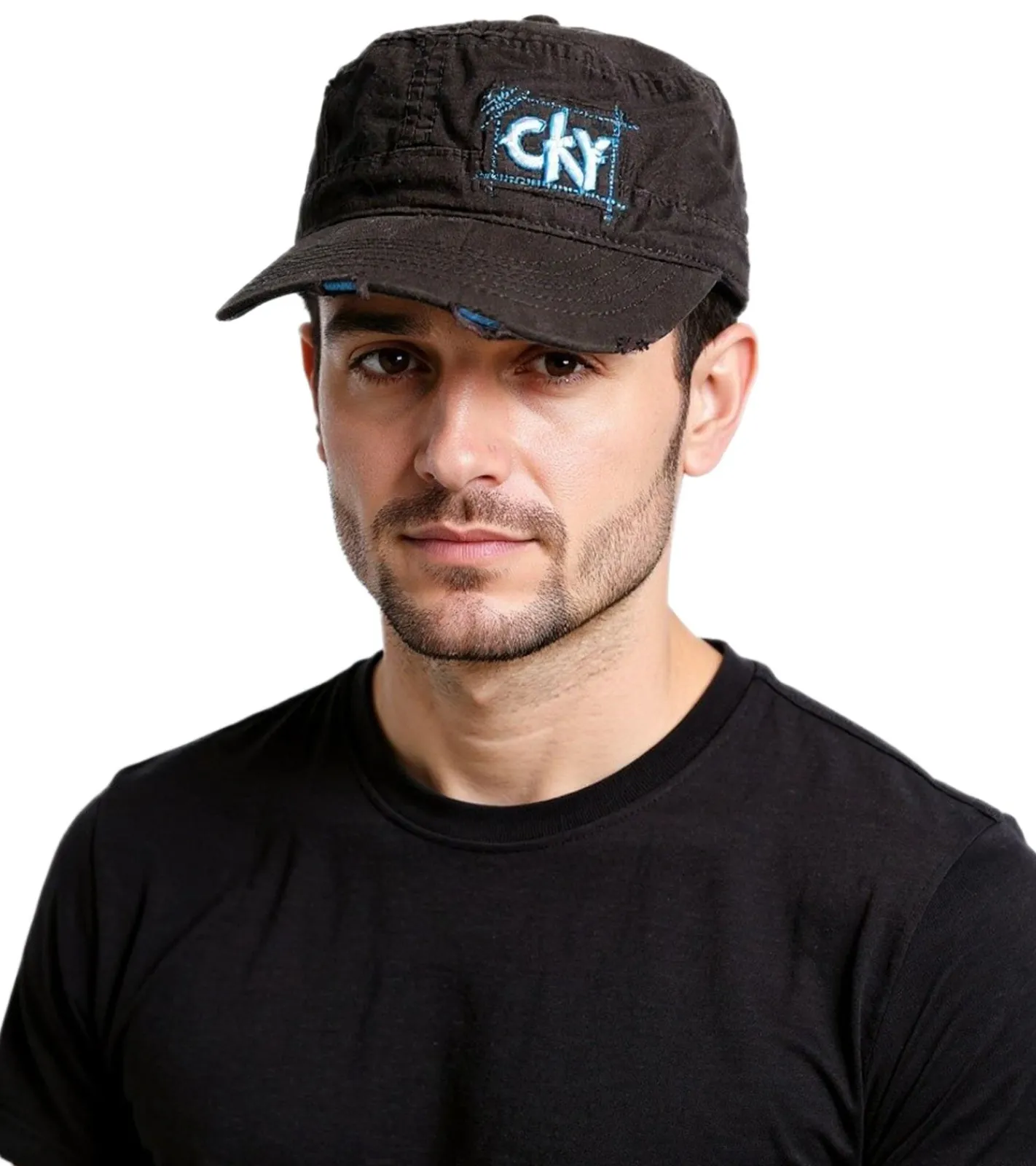 Caps & Mützen*BioworldMerch Camp Kill Yourself Unisex Baumwoll-Cap im millitärischen Schnitt mit leicht gebogenen Schnitt FC101711CKY Schwarz