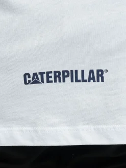 T-Shirts & Tank Tops*CATERPILLAR T-Shirt mit -Räder-Print weiß