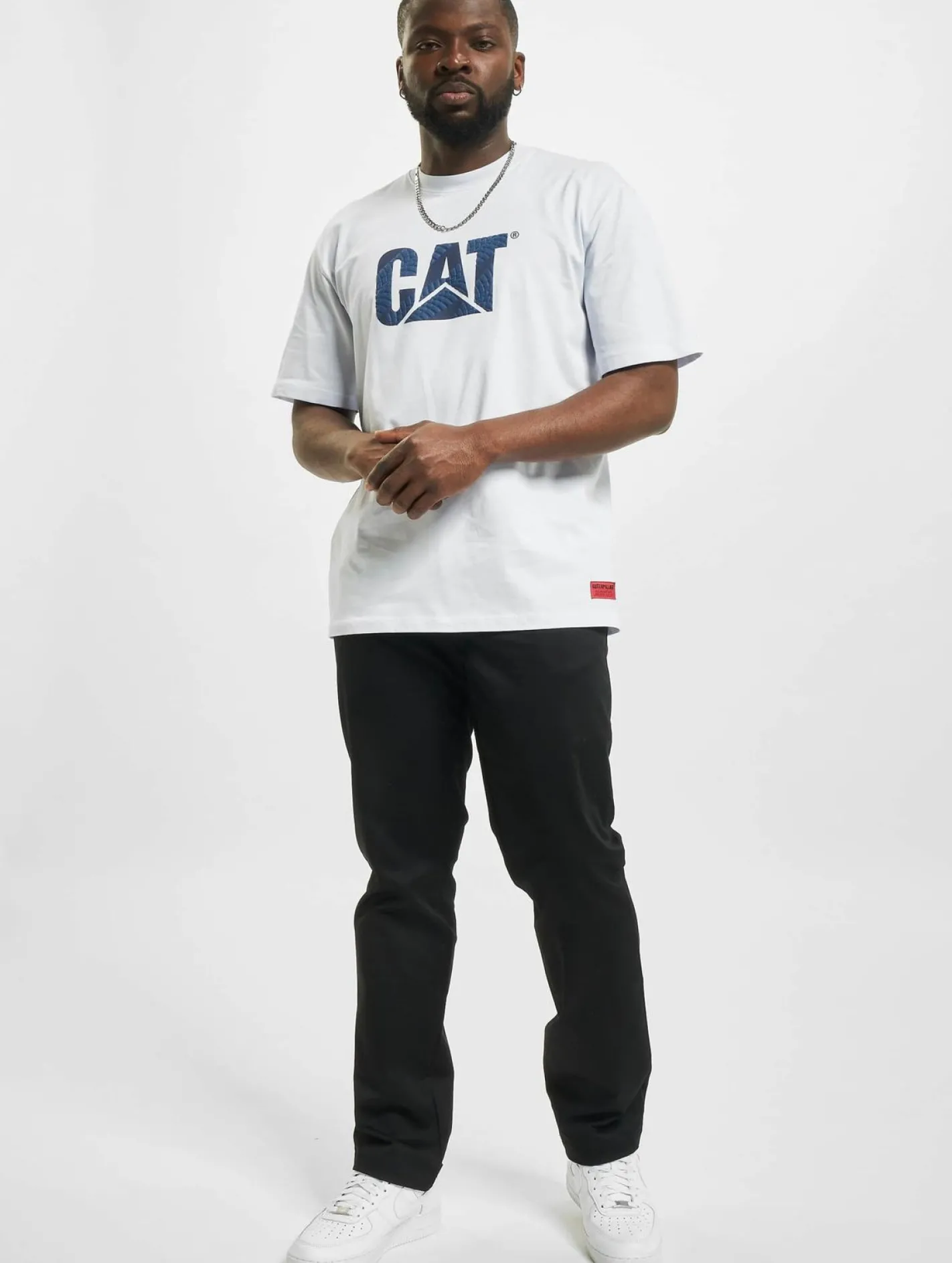 T-Shirts & Tank Tops*CATERPILLAR T-Shirt mit -Räder-Print weiß