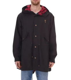 Jacken & Mäntel*Cavallo de Ferro Herren Parka Herbst-Jacke mit Kapuze Übergangs-Jacke CSJA002 Schwarz