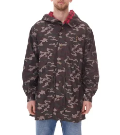 Jacken & Mäntel*Cavallo de Ferro Herren Parka im Camouflage-Look Herbst-Jacke mit Kapuze Übergangs-Jacke CSJA002 Grün oder Schwarz