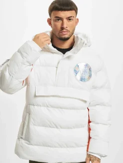 Jacken & Mäntel*CAYLER & SONS BL Mission Control Half Zip Pufferjacke weiß/orange