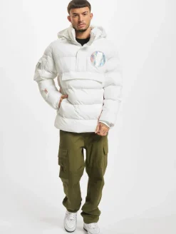 Jacken & Mäntel*CAYLER & SONS BL Mission Control Half Zip Pufferjacke weiß/orange