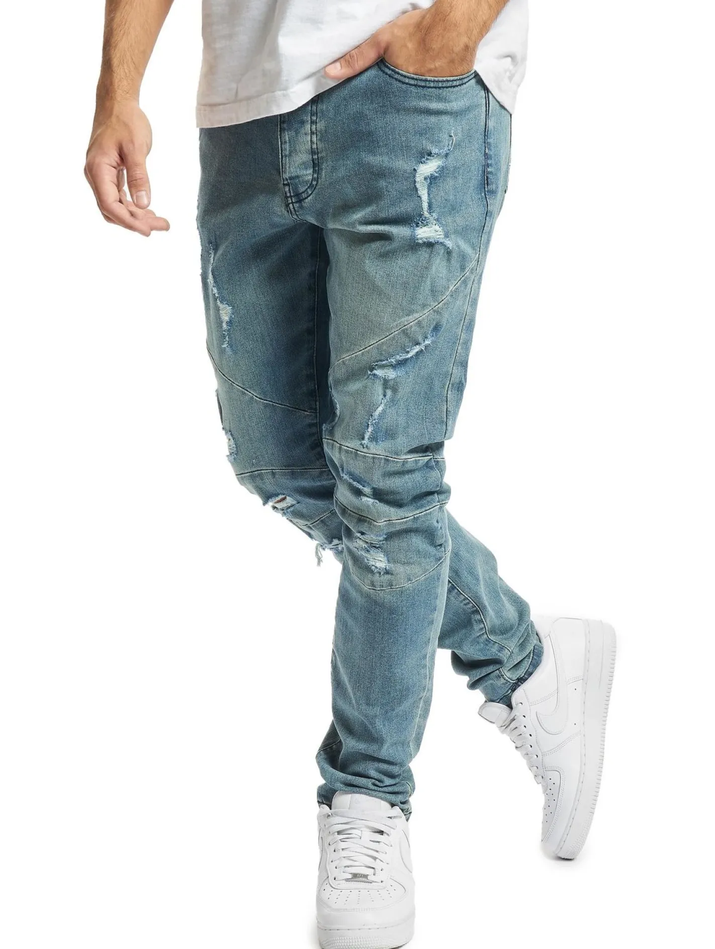 Jeans & Hosen*CAYLER & SONS Panel-Jeanshose in Distressed-Mid-Blue