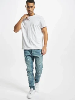 Jeans & Hosen*CAYLER & SONS Panel-Jeanshose in Distressed-Mid-Blue