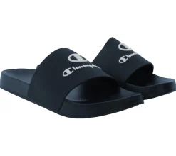 Zehentrenner & Sandalen|Pantoffeln & Hausschuhe*Champion Kos Damen und Herren Bade-Schuhe Badelatschen Sommer-Schuhe Schlupf-Schuhe S22175 Schwarz oder Blau