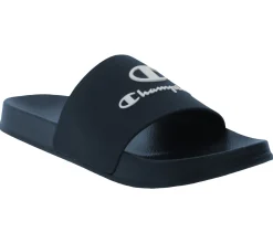 Zehentrenner & Sandalen|Pantoffeln & Hausschuhe*Champion Kos Damen und Herren Bade-Schuhe Badelatschen Sommer-Schuhe Schlupf-Schuhe S22175 BSS01 Blau