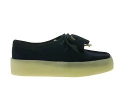 Halbschuhe & Pumps*Clarks Wallabee Cup Damen Halb-Schuhe modische Echtleder Schnür-Schuhe Blau