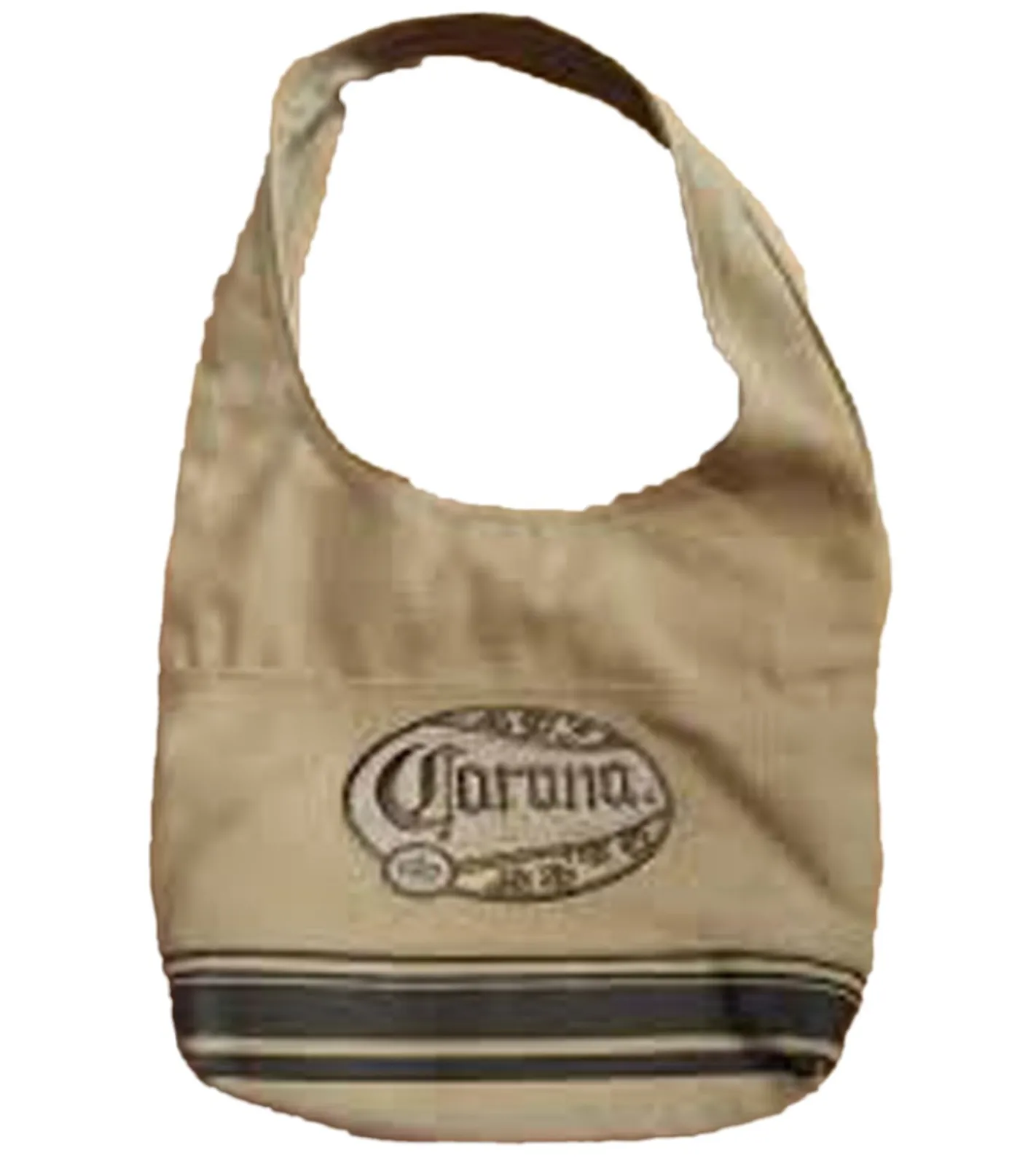 Rucksäcke & Taschen*BioworldMerch Corona Bier Canvas Schulter-Tasche kleiner Shopper Fan-Artikel Canvas Tasche 48x25 cm Beige/Braun