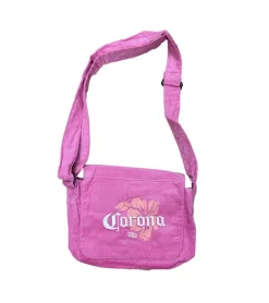 Rucksäcke & Taschen*BioworldMerch Corona Bier Damen Schulter-Tasche kleiner Shopper Fan-Artikel mit Logo-Stickerei Canvas Tasche Rosa